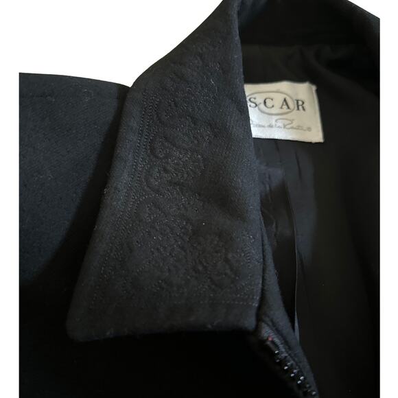 Oscar By Oscar De La Renta Black Wool Zipper Coat/ Jacket - Picture 6 of 11